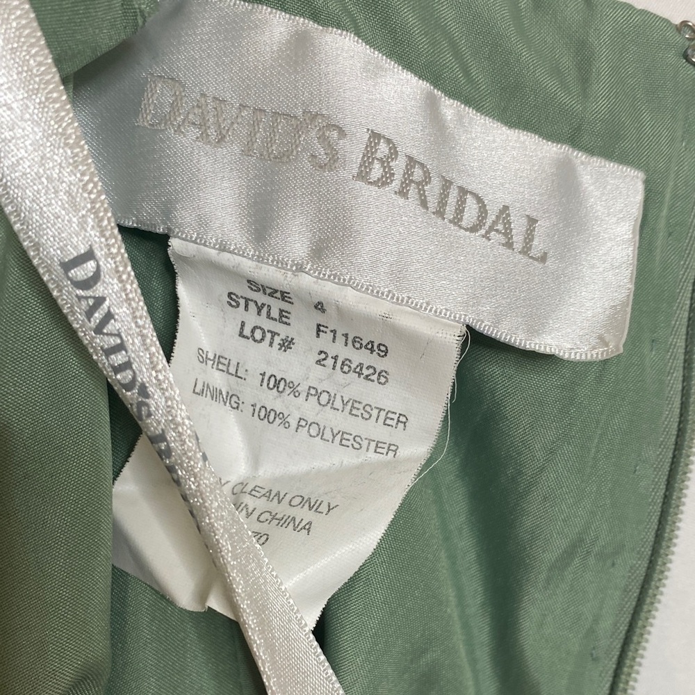 David's Bridal Strapless Green Gown - Picture 6 of 6